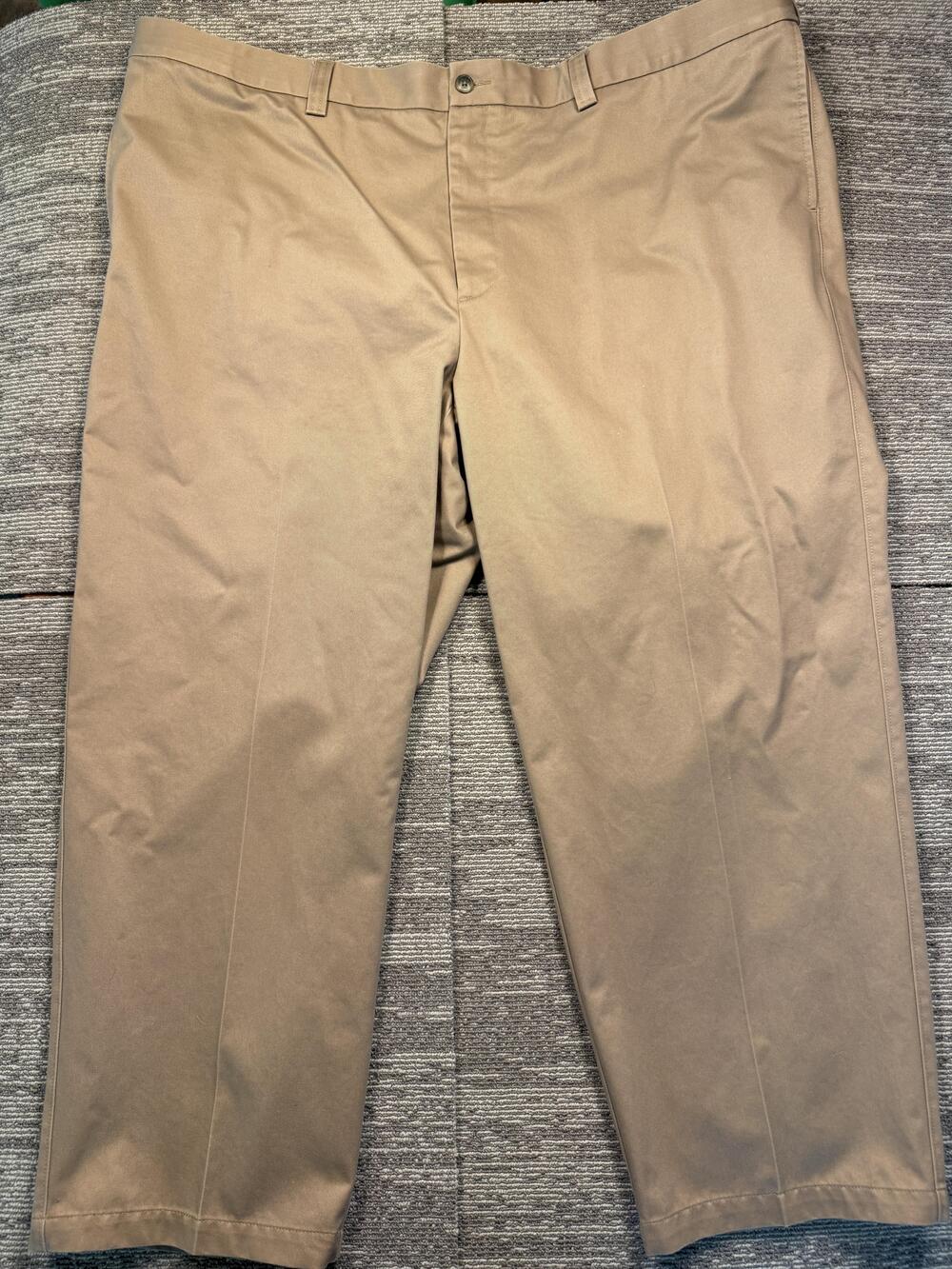 Oak Hill Pants Mens 52x30 Beige Big & Tall Relaxed Fit Chino Straight Leg